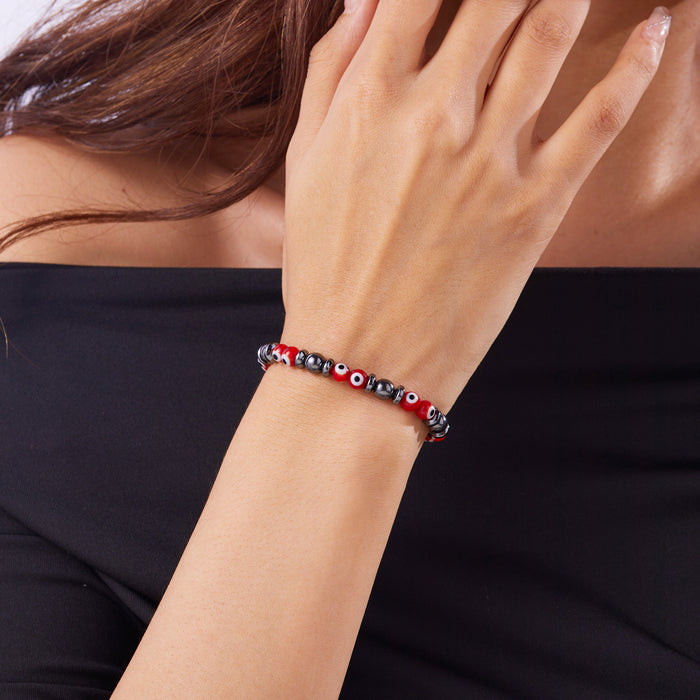 Wholesale angel black stone bracelet devil eyes woven eyes jewelry lovers