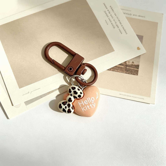 Wholesale Resin Cartoon Cat Keychain Bag Charm Cute Leopard Print Pendant For Girls Purse Backpack And Keys