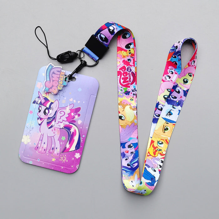 Wholesale Cartoon Pony Long Rope Lanyard Keychain ID Set  Pendant
