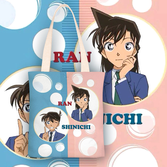 Wholesale Vertical square canvas shoulder bags with anime character print