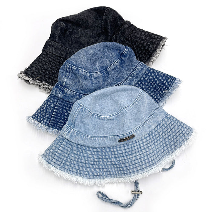 Wholesale Bucket Hat for Women, Summer Sun Protection Vintage Frayed Brim Bucket Hat
