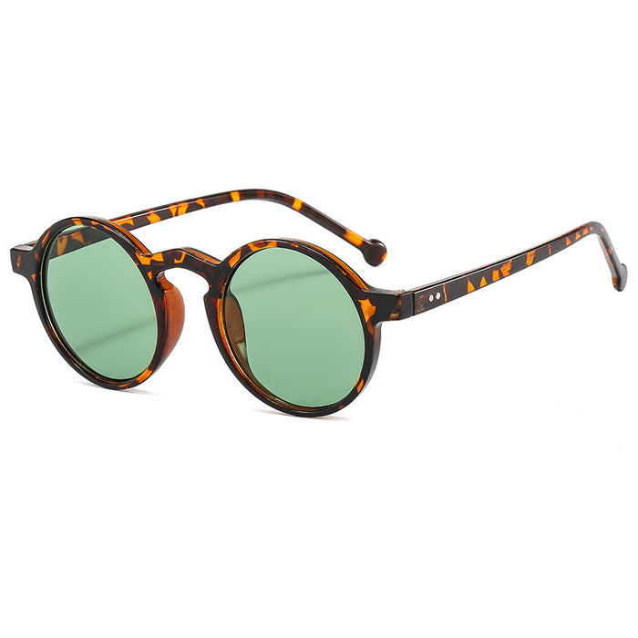Wholesale New round frame crown prince sunglasses, trendy large frame sunglasses, rice nail sunglasses