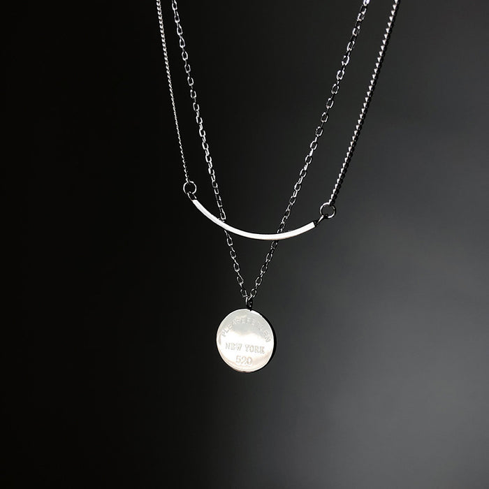 Wholesale Silver double-layer necklace women's