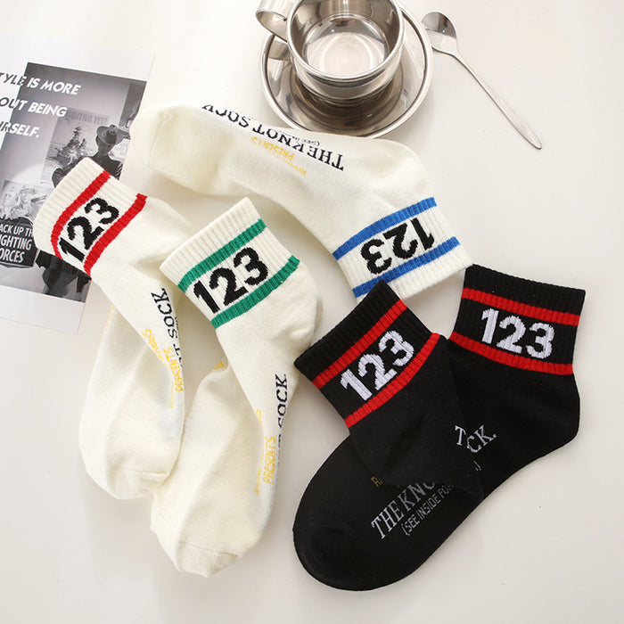 Wholesale Striped short tube socks, niche sports basketball socks, student cotton socks, women's boat socks