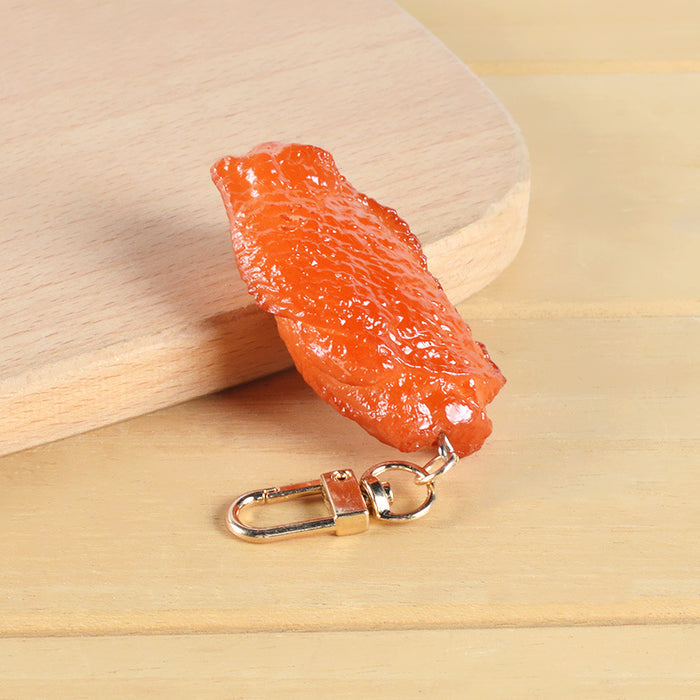 Wholesale PVC Simulated Food Keychain Charms Realistic Chicken Wing Roast Duck And Braised Pork Pendant MOQ≥5