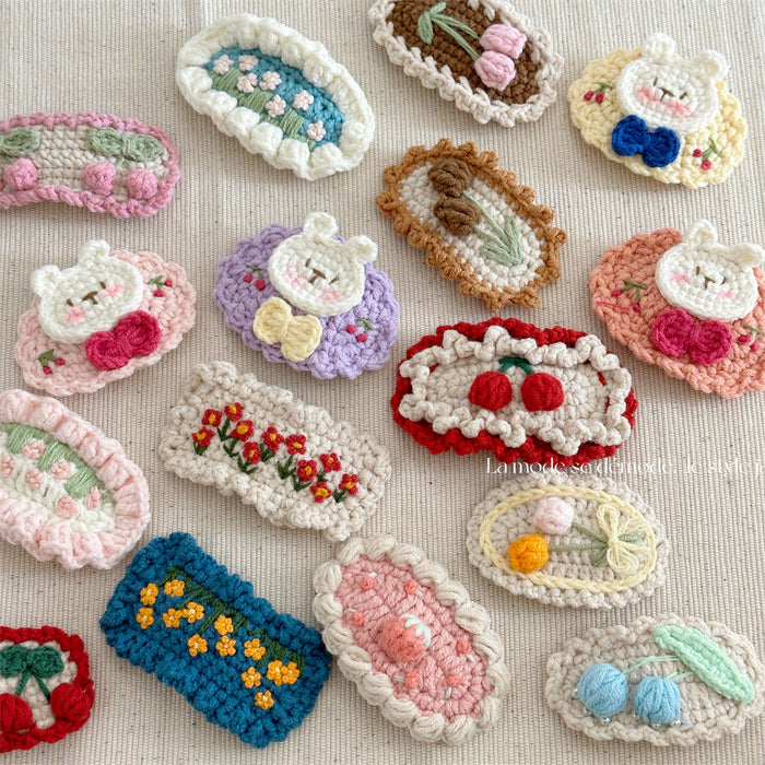 Wholesale Crochet Handmade Embroidered Cute Hair Clips