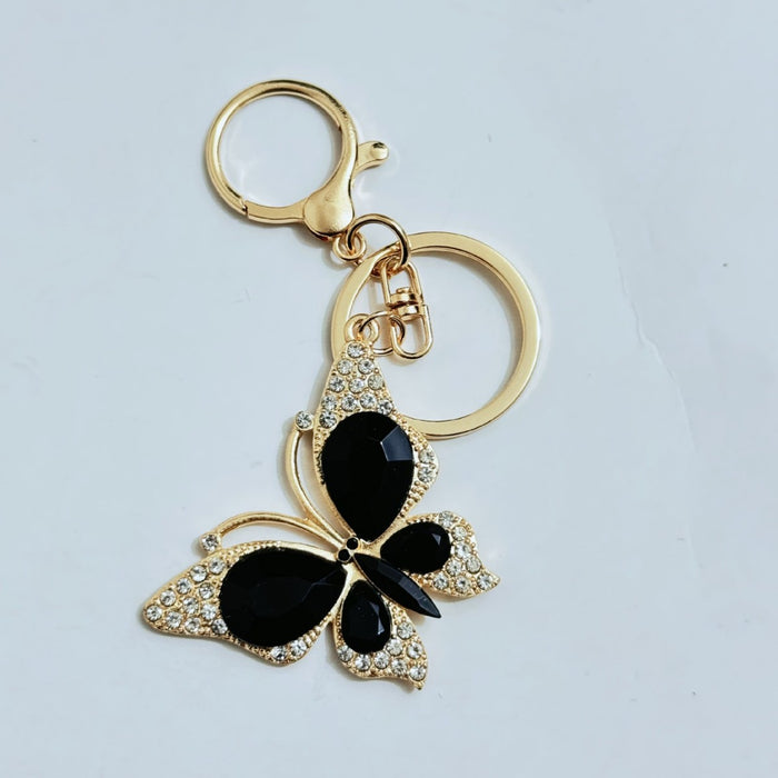 Wholesale Trendy Rhinestone Butterfly Keychain Zinc Alloy Car Key Accessory Gift