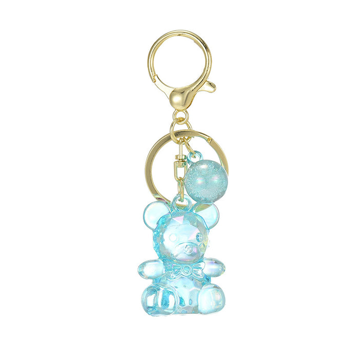 Wholesale Candy Transparent Colorful Little Bear Keychain