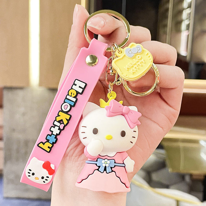 Wholesale Cartoon  silicone doll keychain car pendant  couple bag doll machine key pendant