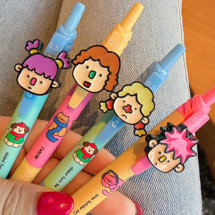 Wholesale 4 pcs Cute and able cartoon children' s press ballpoint pen