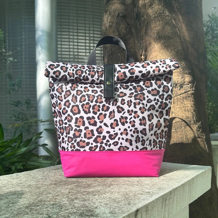 Wholesale 10PCS Leopard Cow Print Large Capacity PU Portable Folding Waterproof Clutch JDC-HB-DuoMier002