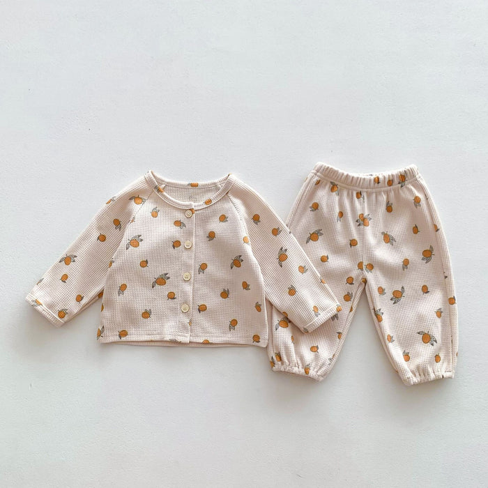 Wholesale Long Sleeve Waffle Top Pants Baby Clothes Set JDC-BC-WeiNiS014