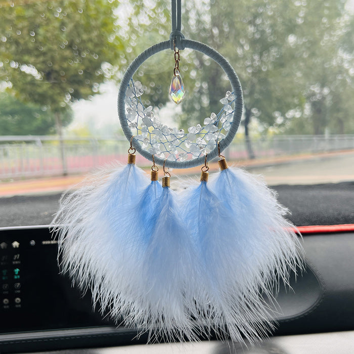 Wholesale Feather Crystal Dreamcatcher Car Hanging Ornament MOQ≥2