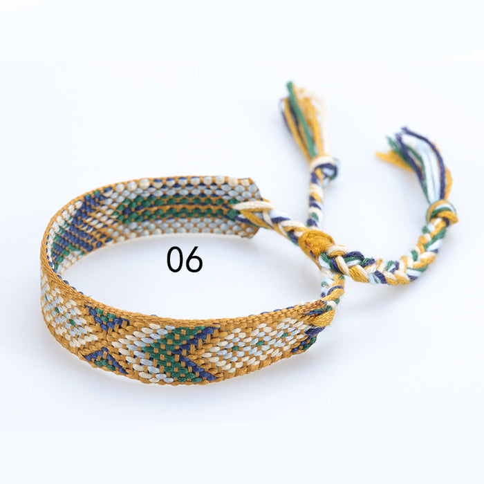 Wholesale of New Nepalese Fabric Ethnic Style Woven Colorful Tassel Bracelet JDC-BT-YiYe005