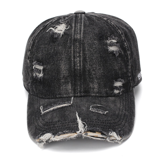 Wholesale Distressed Denim Baseball Cap Unisex Sun Protection Street Style Fashion Accessory