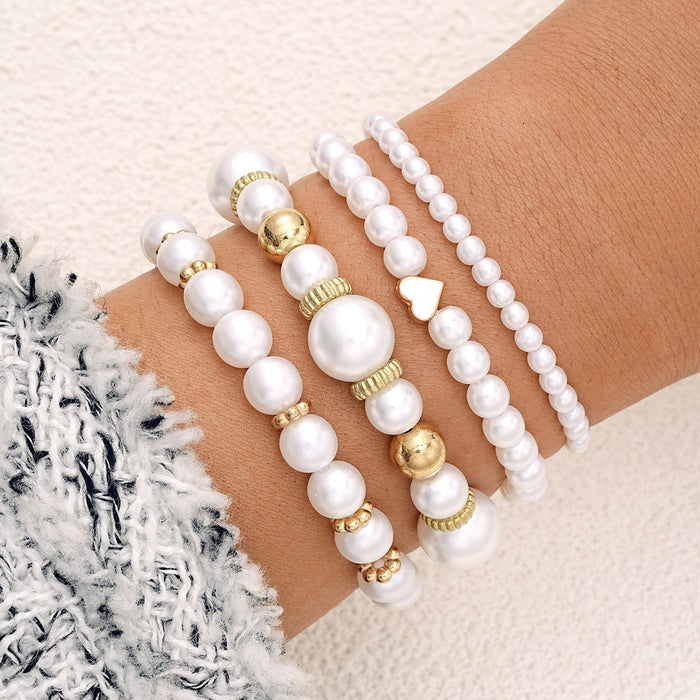 Wholesale CCB round pearl bow bracelet