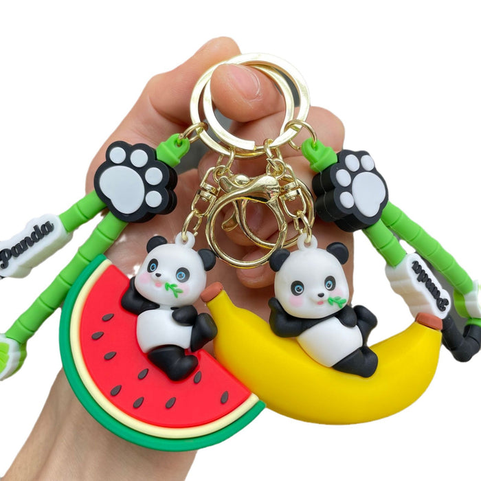 Wholesale Fruit Panda Keychain Keychain Backpack Pendant Doll Grabbing Machine Doll