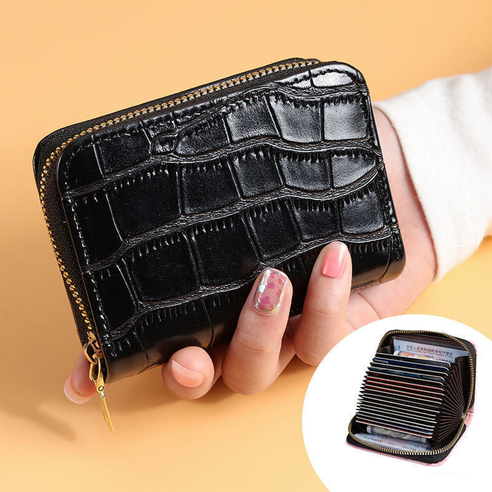 Wholesale PU Card Holder Multi-Slot Retro Letters Pattern Women' s Daily Wallet Gift MOQ≥3