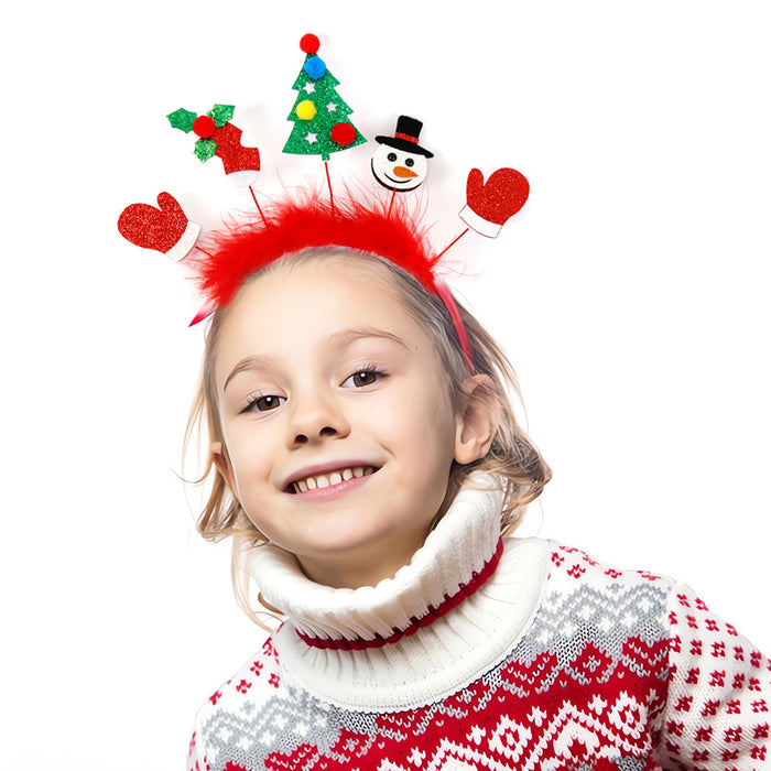 Wholesale Christmas Cartoon F Hair Hoop Plastic Reindeer Snowflake Headband Holiday Party Hair Accessory