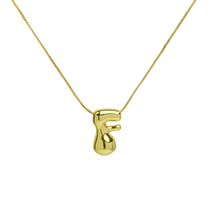 Wholesale 18k Brass Glossy Balloon 26 English Letters Necklace JDC-NE-BaiYi002