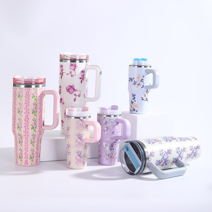 Wholesale Prosperity Series  40oz Car Cup Stainless Steel Insulated Cup Large Capacity Car Ice Cup with Handle