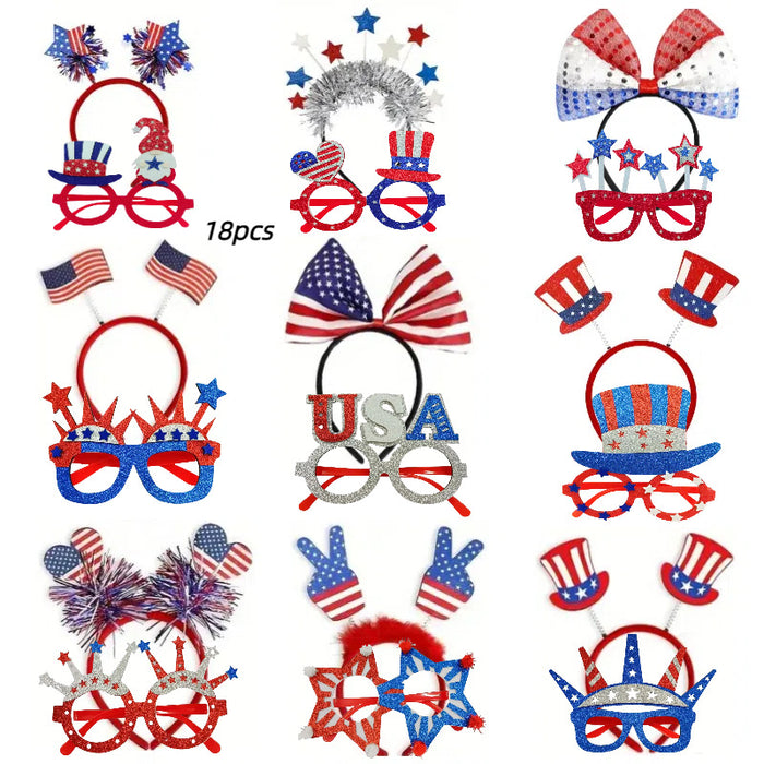 Wholesale Set, Independence Day headband, glasses, National Day parade performance props