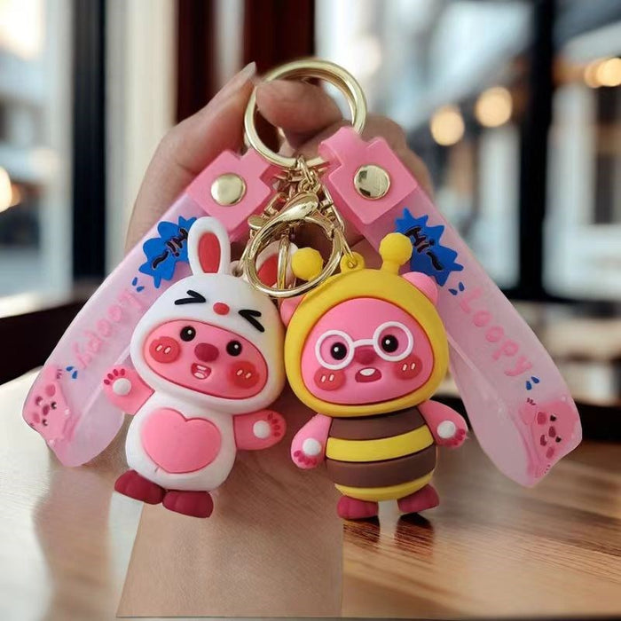 Wholesale Ruby Keychain Pendant Little Beaver Doll Bag Pendant Creative Key Chain Doll Machine Gift