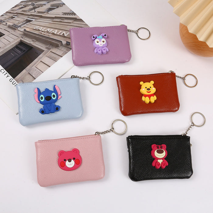 Wholesale Cartoon Cute PU Zipper Coin Purse Keychain JDC-KC-YiK008