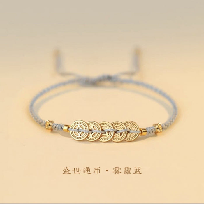 Wholesale Money hand rope, red rope woven bracelet, good luck bead bracelet