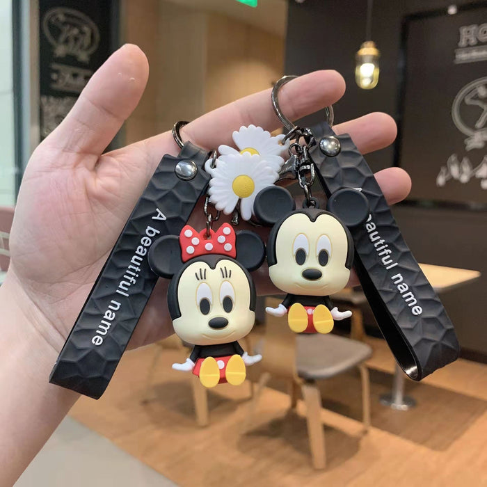 Wholesale Cute Couple Cartoon Mickey Minnie Doll Keychain Pendant Creative Car Key Chain Girlfriend Gift