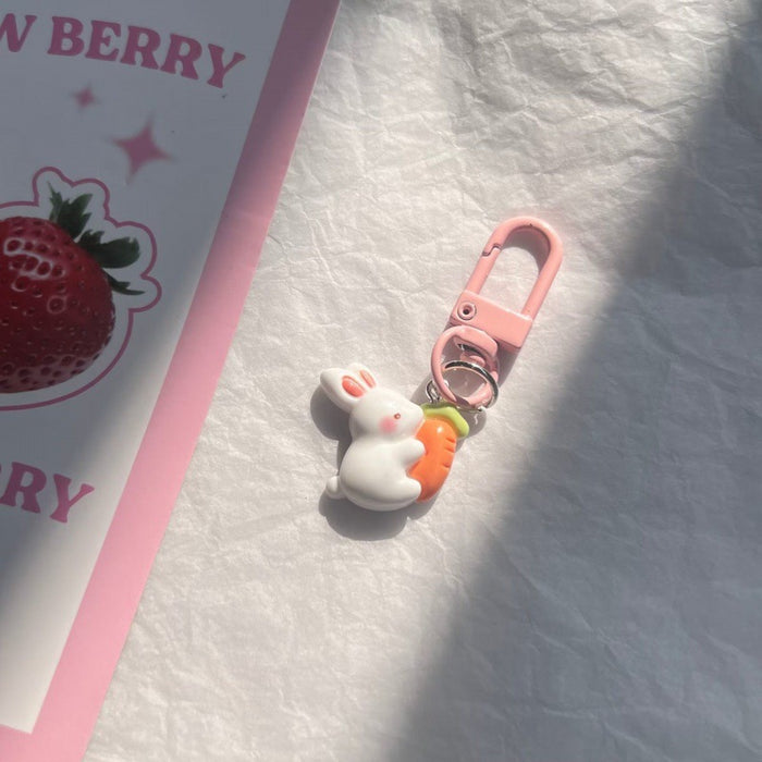 Wholesale  pendant succulent grape string panda anti-lost keychain bag ornaments cartoon animal keychain