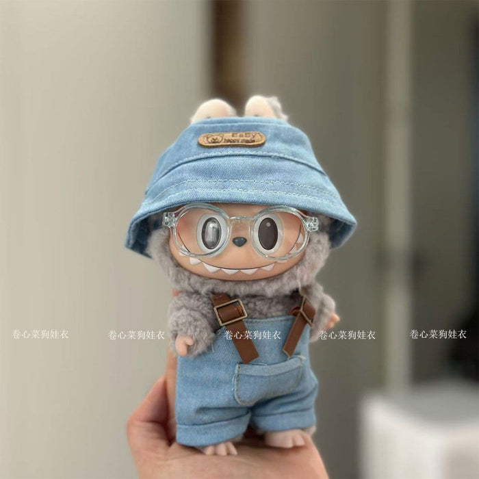 Wholesale Vinyl Doll overalls  hats clothes glasses