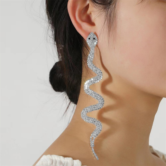 Wholesale Water Diamond Serpentine Earrings