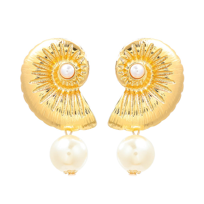 Wholesale Conch Pearl Alloy Earrings JDC-ES-JL203