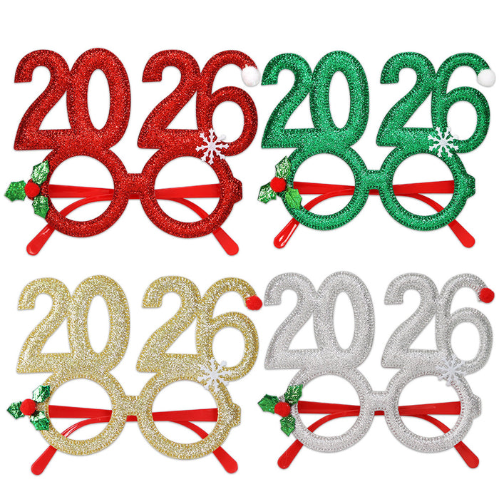 Wholesale Christmas Glasses Creative Digital Funny Glasses Christmas Party Decoration New Year Photo Glasses Frame