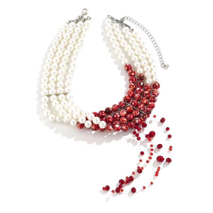 Wholesale Jewelry tassel necklace multi-layer collar bead chain