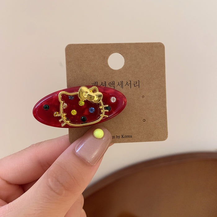 Wholesale Oil drop polka dot hairpin cute colorful small polka dot duckbill cat hairpin versatile side