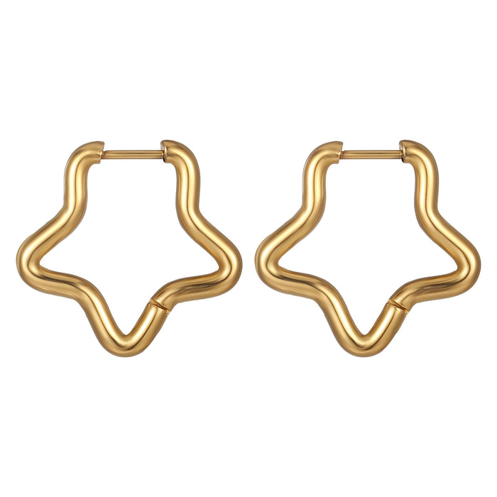 Wholesale geometric shaped ear buckle titanium steel earrings