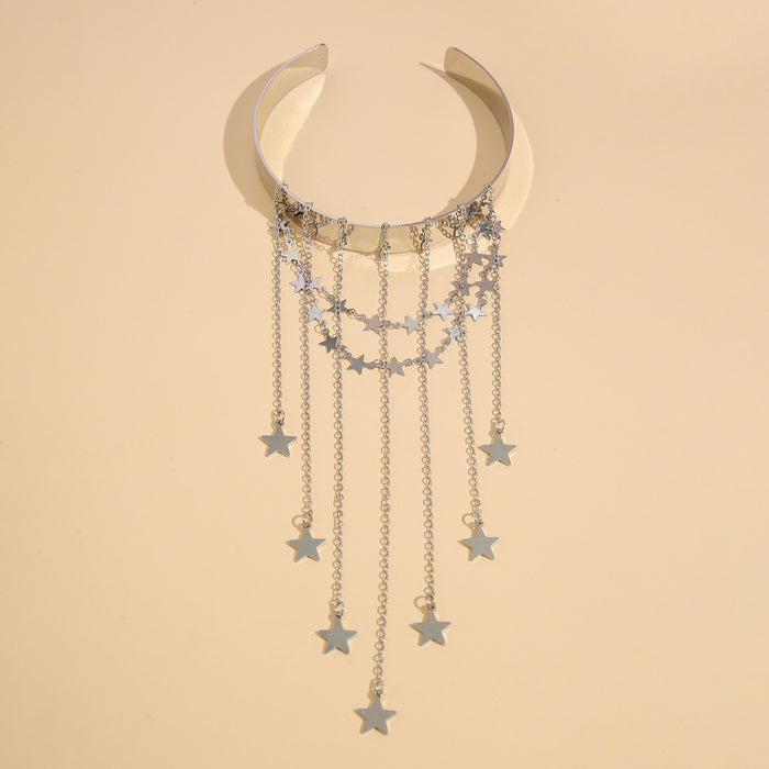 Wholesale Simple and versatile tassel chain, heart-shaped opening adjustable bracelet, arm ring