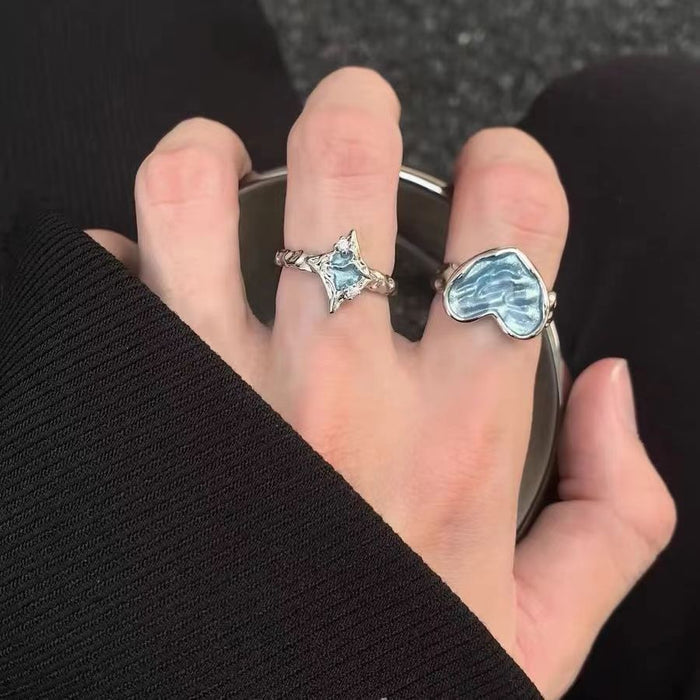 Wholesale Enamel color drop glaze love ring women's opening adjustable