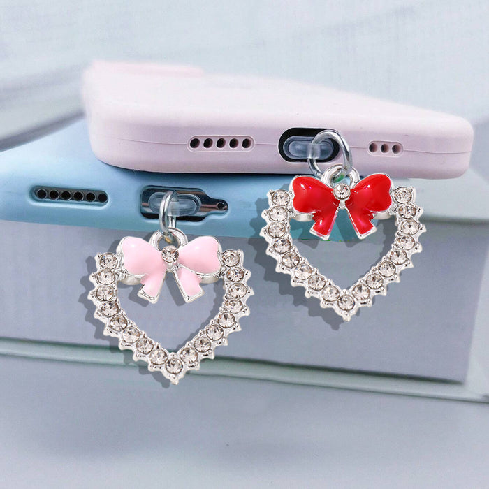 Wholesale Hollow out butterfly knot rhinestone heart Mobile Phone Stands