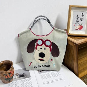 Wholesale Embroidered canvas crossbody bag zipper shoulder bag women' s fashionable handbag