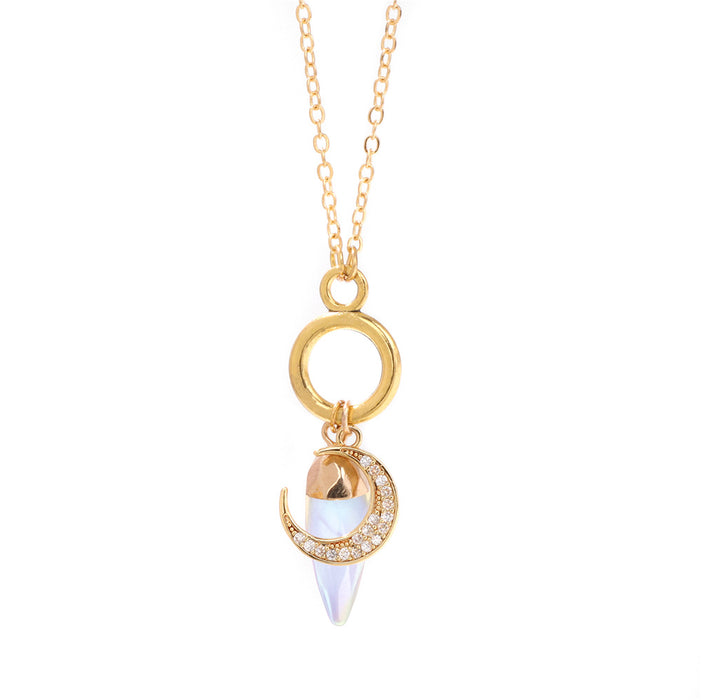Wholesale Moon pendant necklace stone pendant clavicle chain