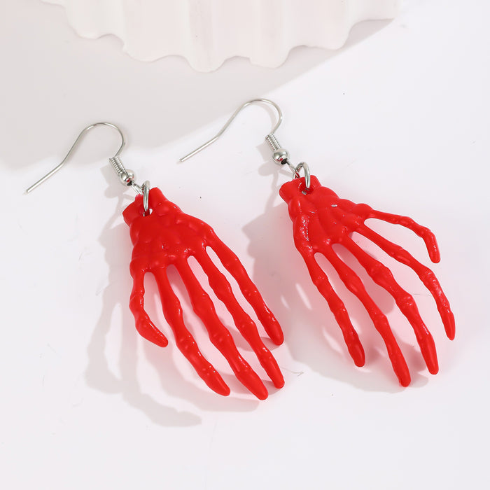 Wholesale Acrylic Skeleton Hand Earrings Horror Atmosphere  Tricky Bat Ghost Earrings