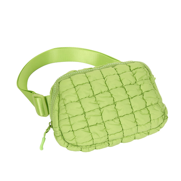 Wholesale Quilted Grid Crossbody Bag Nylon Sport Waist Pack for Outdoor Running Cycling Gift MOQ≥2