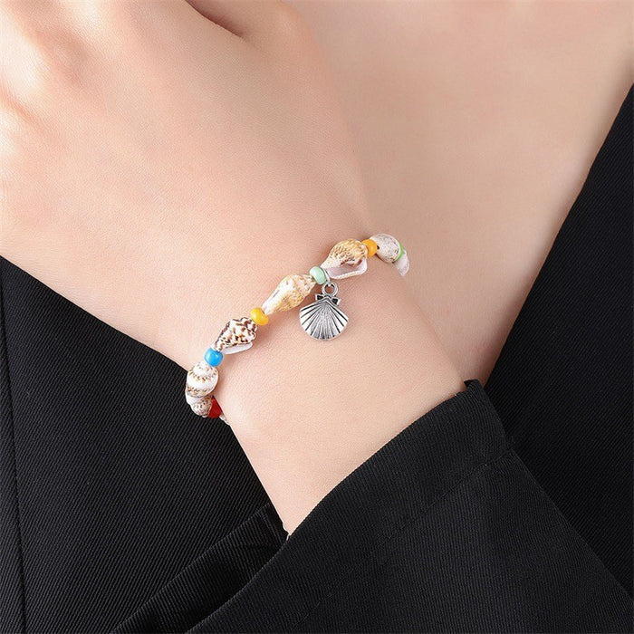 Wholesale New popular conch rice bead turquoise beach starfish pendant shell bracelet