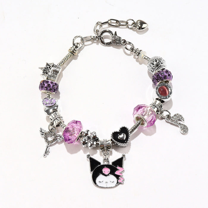 Wholesale Cartoon New Kuromi Series Diy Bracelet Fashion Girlfriend Purple Bracelet Hand Accessories Cute JDC-BT-Luman003