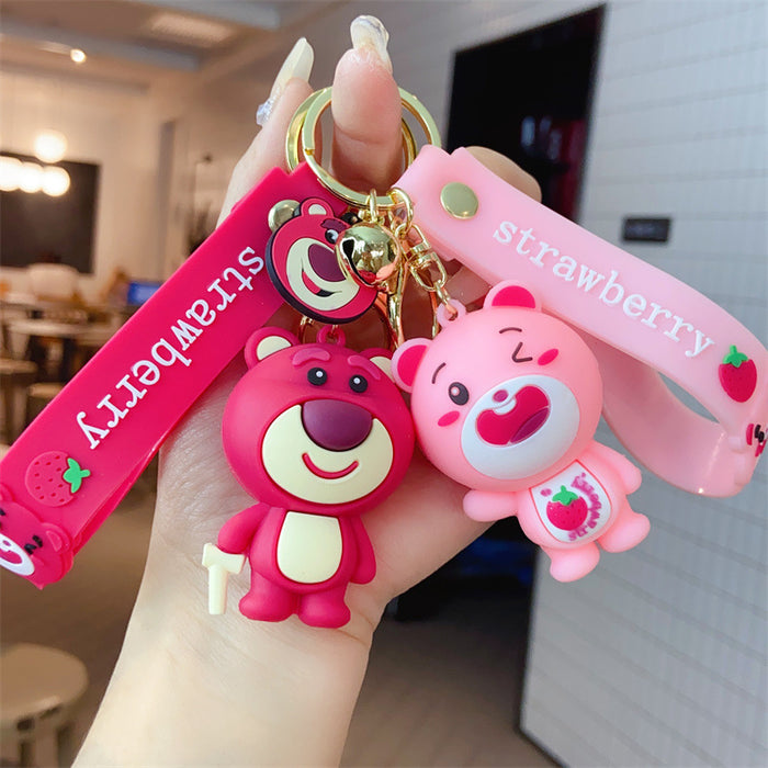 Wholesale  Bear Cartoon Key Chain Doll  Jewelry  Key Pendant Car Bag Pendant Silicone Keychain