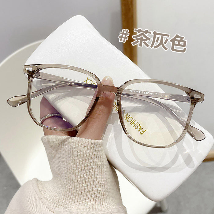 Wholesale Large frame anti blue light eyeglass frame, fashionable and high-end sensory artifact TR flat mirror frame