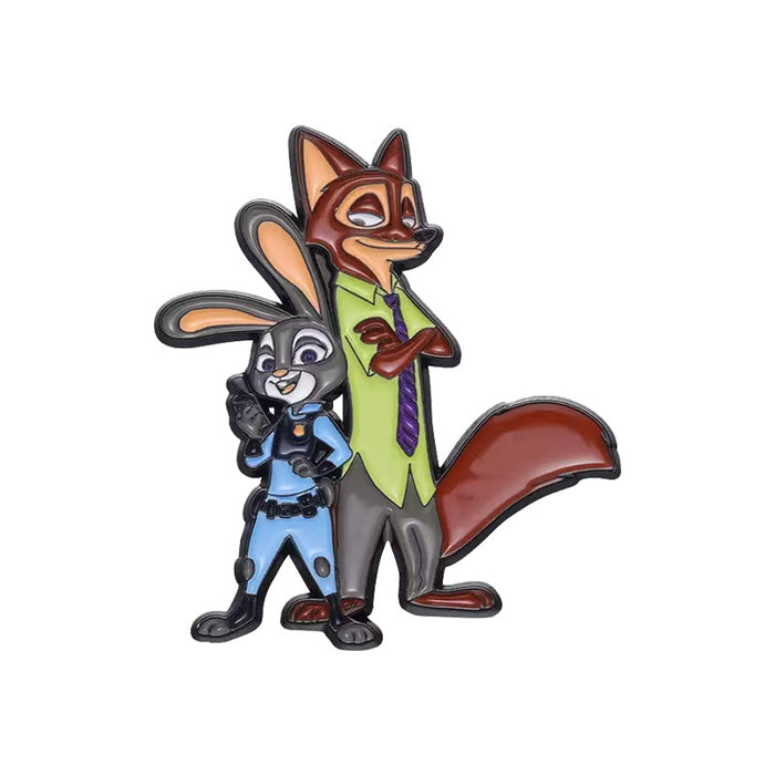 Wholesale Chic Cartoon Rabbit Fox Brooch Creative Painted Metal Pin for Bags Clothes Anime Accessory MOQ≥2